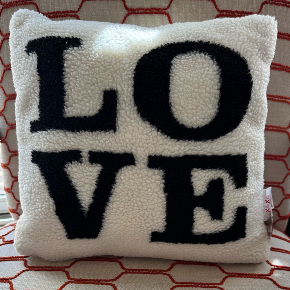 XOXO Black and White Plush Pillow